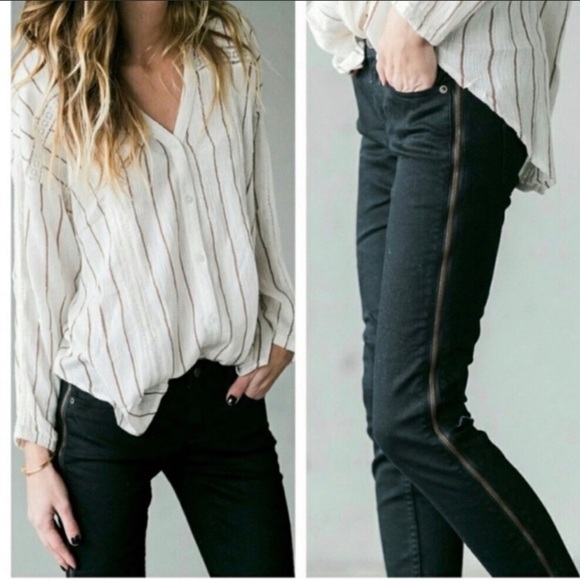 Free People Denim - Free People Levon Full Side Zipper Skinny Jean Size 26